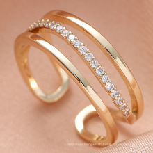 adjustable diamond open rings,14K gold plated copper pave with zircon rings jewelry women